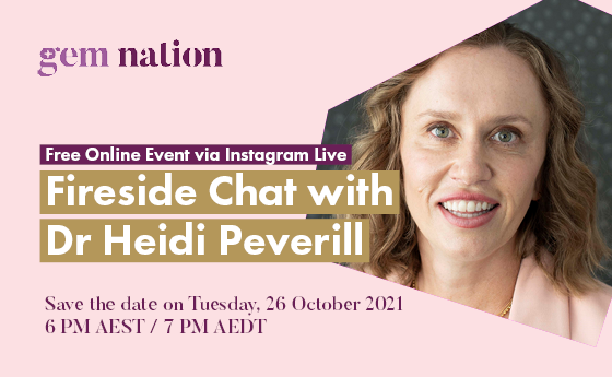Fireside Chat with Dr Heidi Peverill via Instagram Live